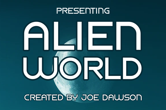 Alien World: A Retro Sci-Fi Display Font for Marketers