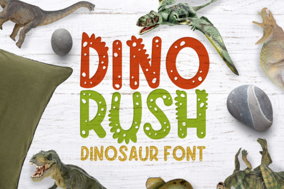 Dino Rush: A Playful Display Font for Creative Projects